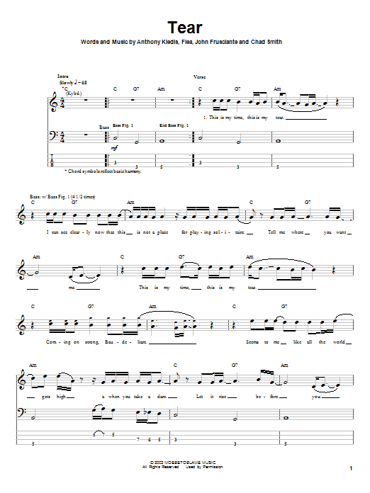 Preview Red Hot Chili Peppers Tear Rock sheet music, notes and chords for Bass Guitar Tab, SKU: 24644 sheet music, piano notes, chords, guitar tabs, score, transpose, transcribe, how to play, guide, download, learn, tutorial, progression, song, artist, awards, billboard, mtv, vh1, tour, single, album, release