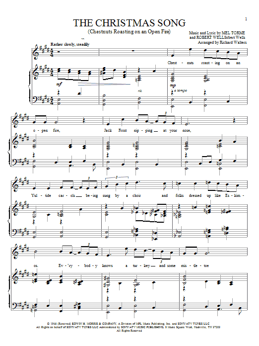 Preview Mel Torme The Christmas Song (Chestnuts Roasting On An Open Fire) Jazz sheet music, notes and chords for Piano, Vocal & Guitar (Right-Hand Melody), SKU: 24704 sheet music, piano notes, chords, guitar tabs, score, transpose, transcribe, how to play, guide, download, learn, tutorial, progression, song, artist, awards, billboard, mtv, vh1, tour, single, album, release