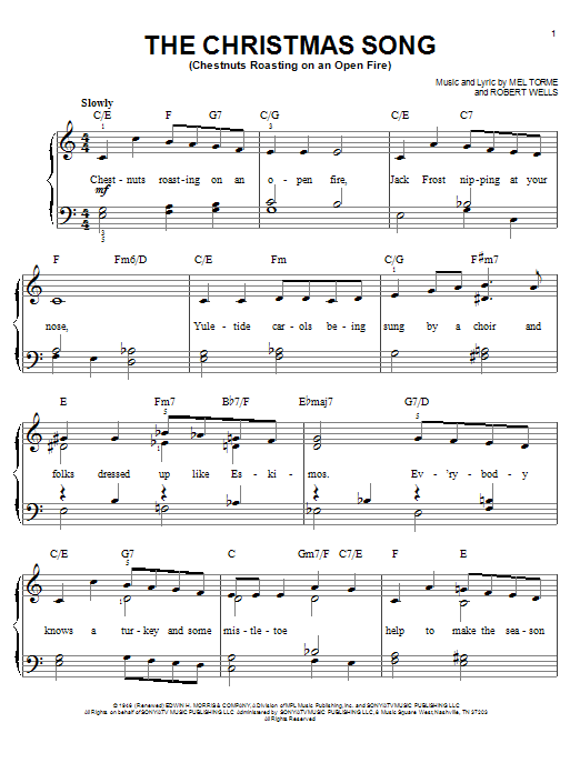 Preview Frank Sinatra The Christmas Song (Chestnuts Roasting On An Open Fire) Ballad sheet music, notes and chords for Easy Piano, SKU: 24705 sheet music, piano notes, chords, guitar tabs, score, transpose, transcribe, how to play, guide, download, learn, tutorial, progression, song, artist, awards, billboard, mtv, vh1, tour, single, album, release