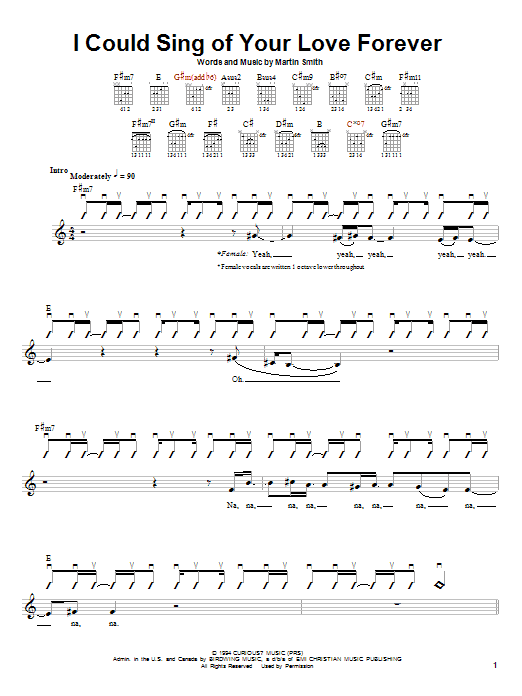 Preview Delirious? I Could Sing Of Your Love Forever Weddings sheet music, notes and chords for Guitar with strumming patterns, SKU: 24715 sheet music, piano notes, chords, guitar tabs, score, transpose, transcribe, how to play, guide, download, learn, tutorial, progression, song, artist, awards, billboard, mtv, vh1, tour, single, album, release