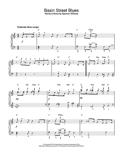 Preview Louis Armstrong Basin Street Blues Jazz sheet music, notes and chords for Piano, SKU: 24772 sheet music, piano notes, chords, guitar tabs, score, transpose, transcribe, how to play, guide, download, learn, tutorial, progression, song, artist, awards, billboard, mtv, vh1, tour, single, album, release