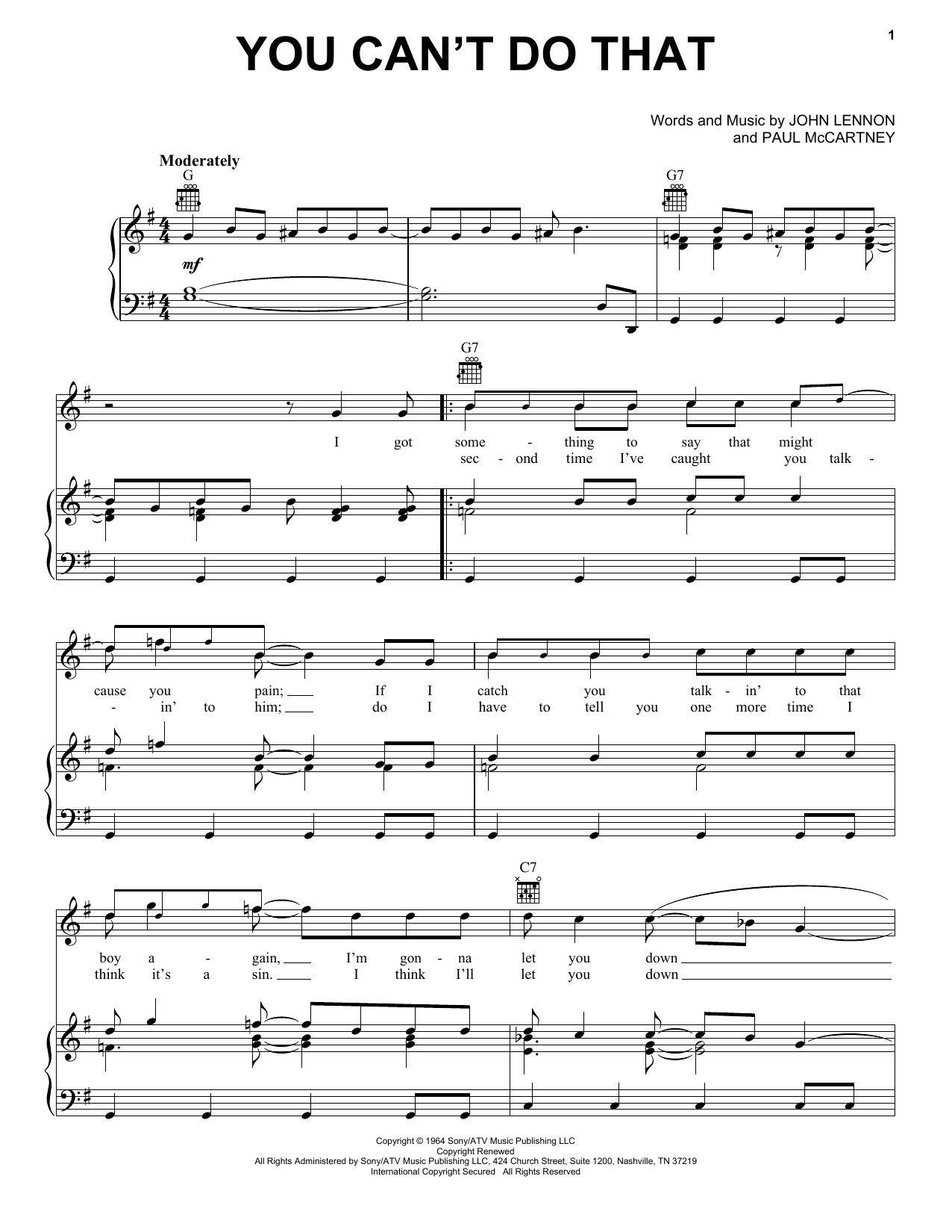 Preview The Beatles You Can't Do That Rock sheet music, notes and chords for Piano, Vocal & Guitar (Right-Hand Melody), SKU: 24925 sheet music, piano notes, chords, guitar tabs, score, transpose, transcribe, how to play, guide, download, learn, tutorial, progression, song, artist, awards, billboard, mtv, vh1, tour, single, album, release