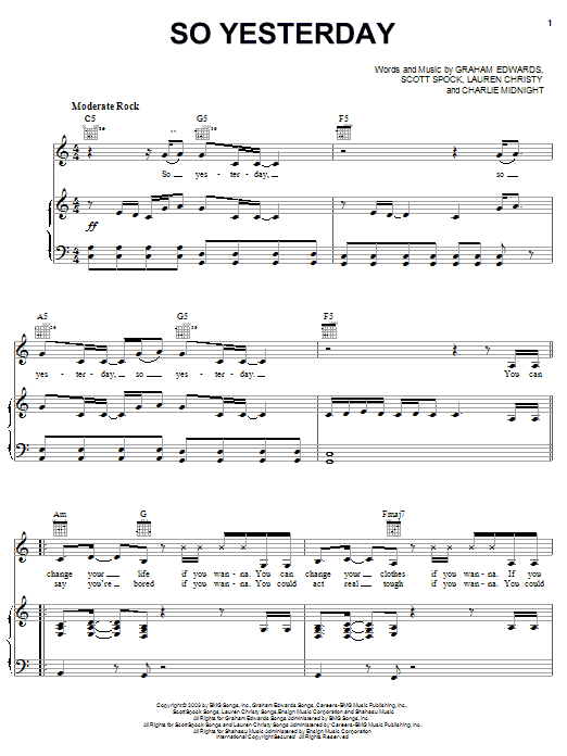 Preview Hilary Duff So Yesterday Pop sheet music, notes and chords for Piano, Vocal & Guitar (Right-Hand Melody), SKU: 24937 sheet music, piano notes, chords, guitar tabs, score, transpose, transcribe, how to play, guide, download, learn, tutorial, progression, song, artist, awards, billboard, mtv, vh1, tour, single, album, release