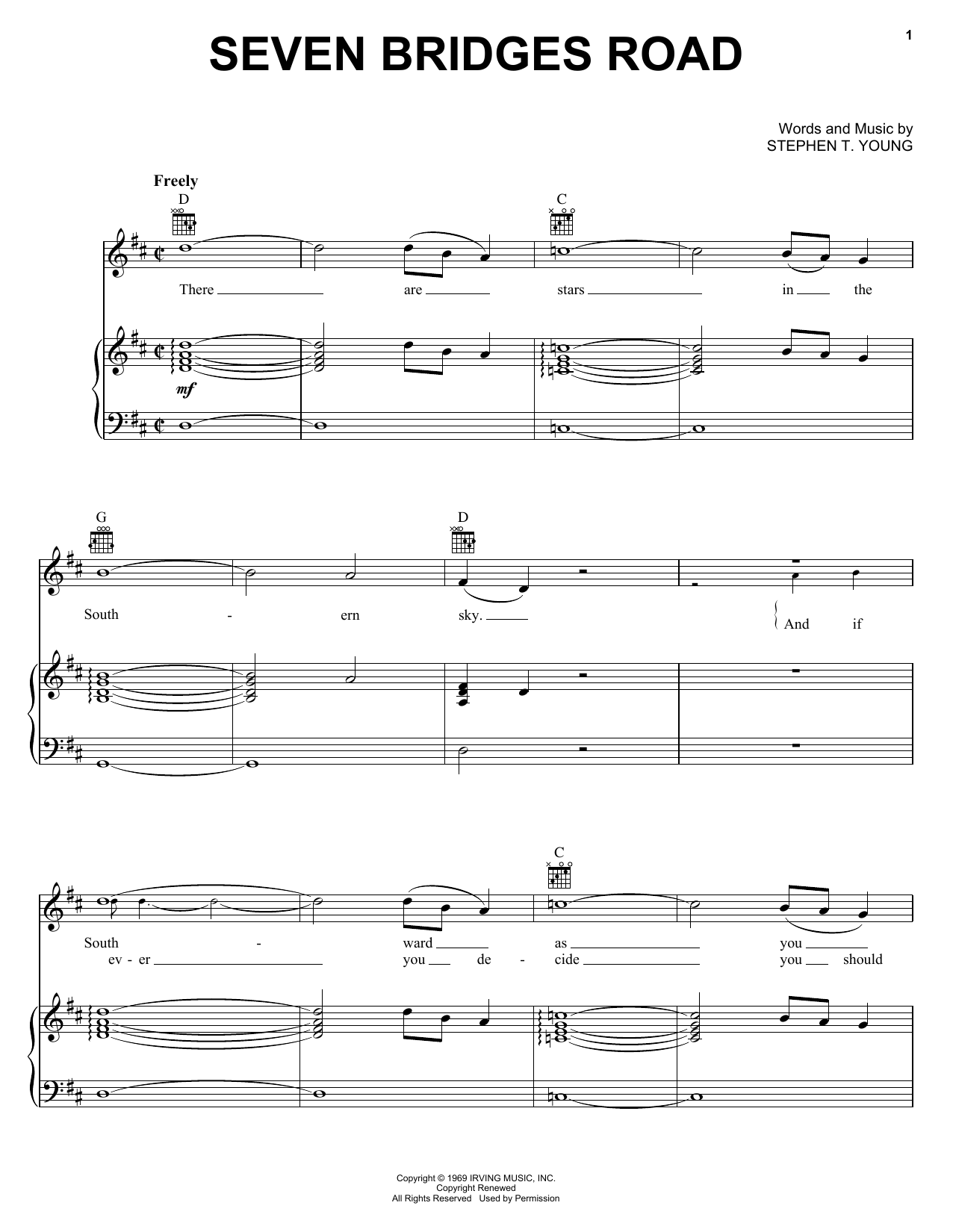 Preview Eagles Seven Bridges Road Rock sheet music, notes and chords for Piano, Vocal & Guitar (Right-Hand Melody), SKU: 24958 sheet music, piano notes, chords, guitar tabs, score, transpose, transcribe, how to play, guide, download, learn, tutorial, progression, song, artist, awards, billboard, mtv, vh1, tour, single, album, release