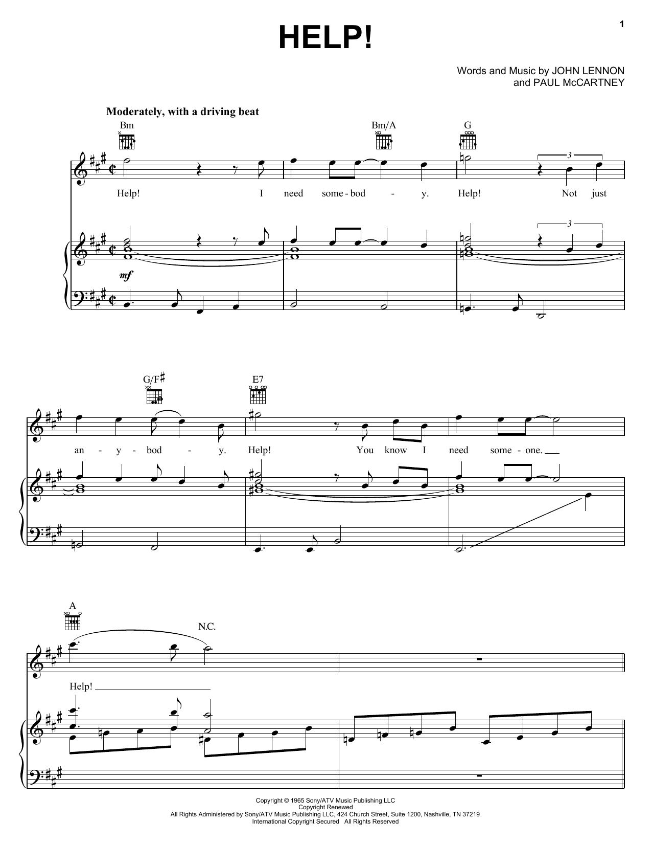 Preview The Beatles Help! Rock sheet music, notes and chords for Piano, Vocal & Guitar (Right-Hand Melody), SKU: 24977 sheet music, piano notes, chords, guitar tabs, score, transpose, transcribe, how to play, guide, download, learn, tutorial, progression, song, artist, awards, billboard, mtv, vh1, tour, single, album, release