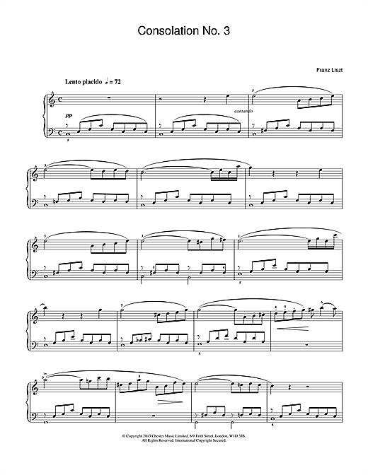 Preview Franz Liszt Consolation No.3 Classical sheet music, notes and chords for Piano, SKU: 25043 sheet music, piano notes, chords, guitar tabs, score, transpose, transcribe, how to play, guide, download, learn, tutorial, progression, song, artist, awards, billboard, mtv, vh1, tour, single, album, release