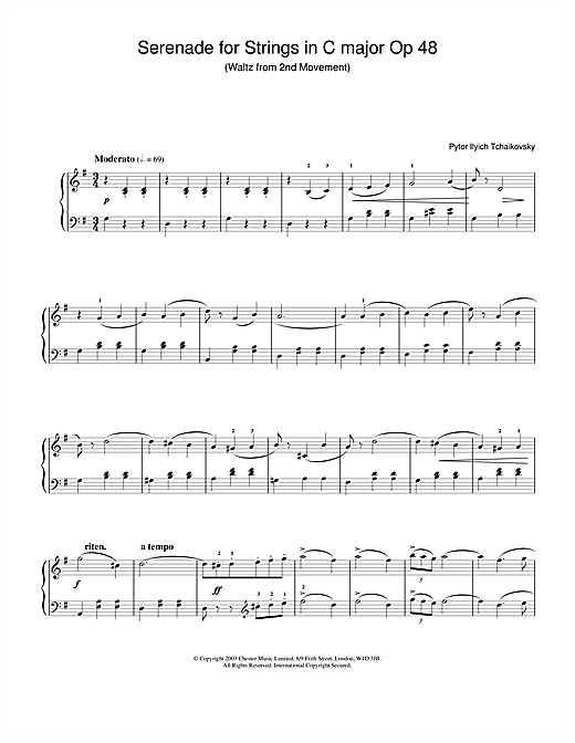 Preview Pyotr Ilyich Tchaikovsky Serenade for Strings in C major Op.48 Classical sheet music, notes and chords for Piano, SKU: 25054 sheet music, piano notes, chords, guitar tabs, score, transpose, transcribe, how to play, guide, download, learn, tutorial, progression, song, artist, awards, billboard, mtv, vh1, tour, single, album, release