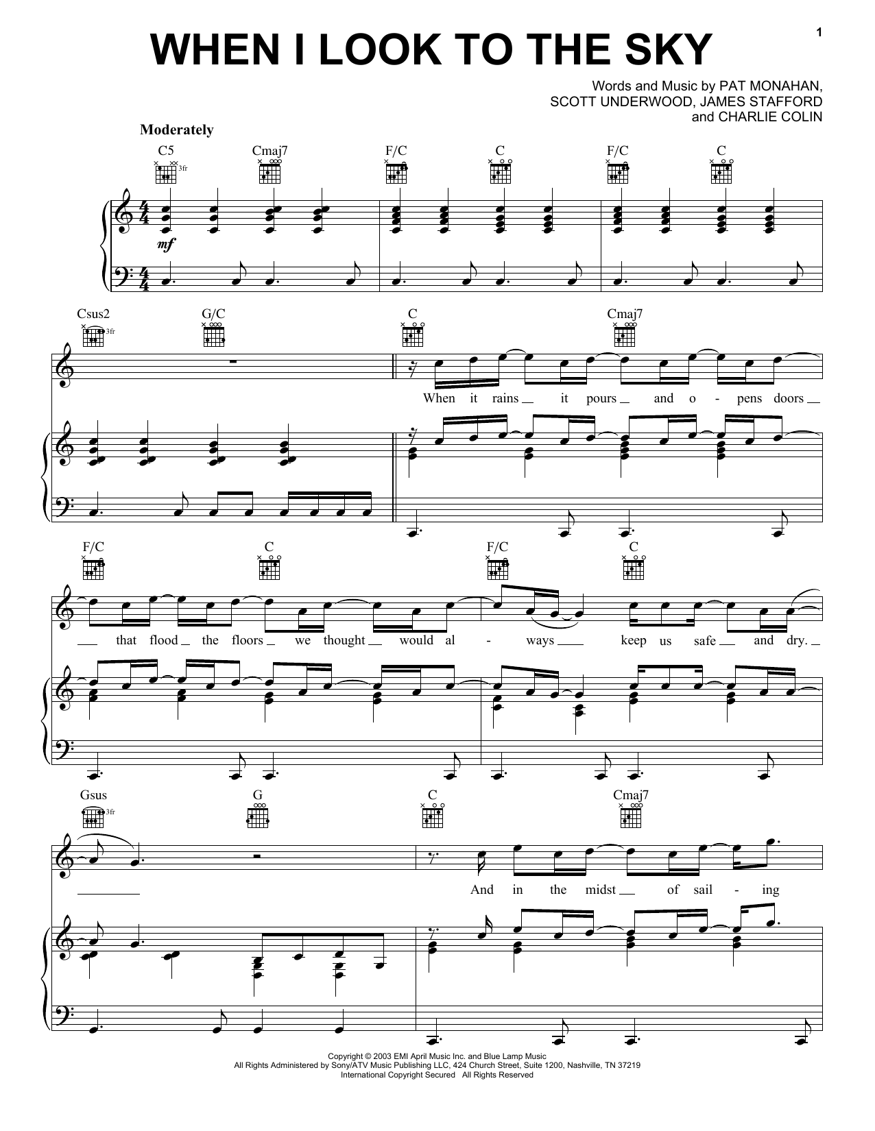 Preview Train When I Look To The Sky Rock sheet music, notes and chords for Piano, Vocal & Guitar (Right-Hand Melody), SKU: 25111 sheet music, piano notes, chords, guitar tabs, score, transpose, transcribe, how to play, guide, download, learn, tutorial, progression, song, artist, awards, billboard, mtv, vh1, tour, single, album, release