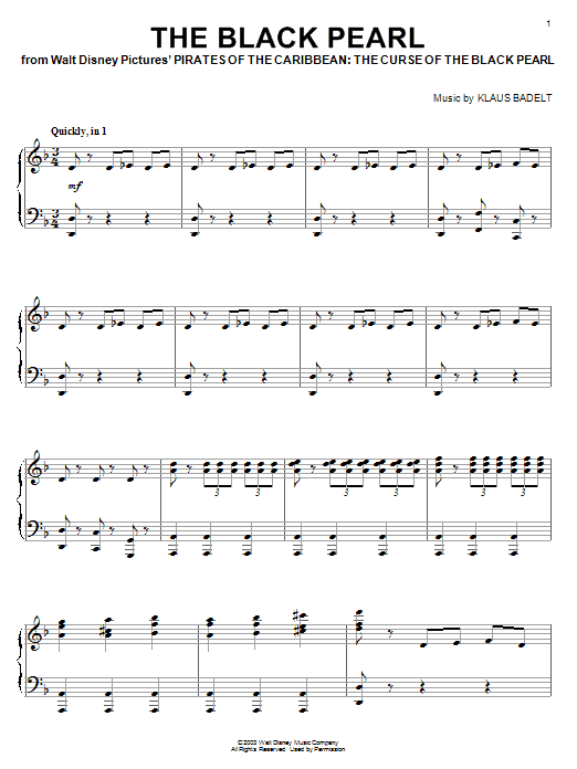 Preview Klaus Badelt The Black Pearl Film and TV sheet music, notes and chords for Piano, SKU: 25199 sheet music, piano notes, chords, guitar tabs, score, transpose, transcribe, how to play, guide, download, learn, tutorial, progression, song, artist, awards, billboard, mtv, vh1, tour, single, album, release
