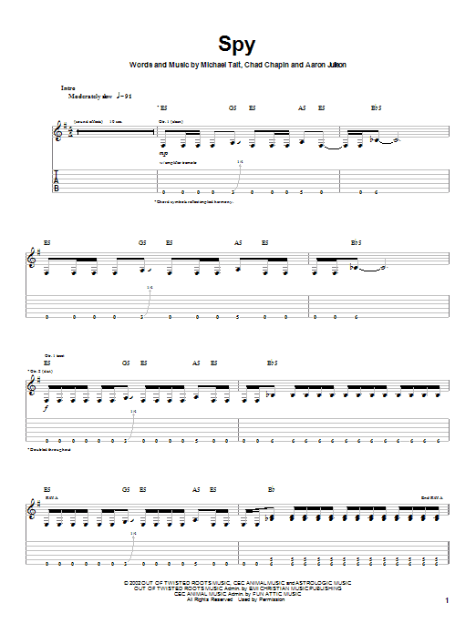 Preview Tait Spy Rock sheet music, notes and chords for Guitar Tab, SKU: 25244 sheet music, piano notes, chords, guitar tabs, score, transpose, transcribe, how to play, guide, download, learn, tutorial, progression, song, artist, awards, billboard, mtv, vh1, tour, single, album, release