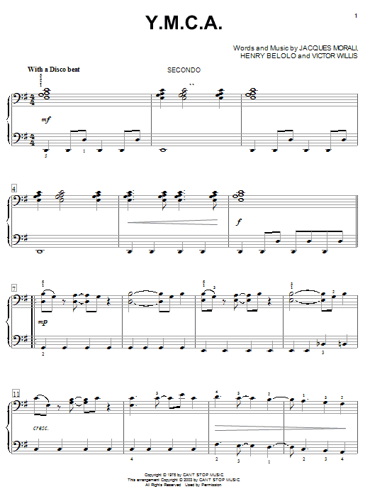 Preview Village People Y.M.C.A. Rock sheet music, notes and chords for Piano Duet, SKU: 25323 sheet music, piano notes, chords, guitar tabs, score, transpose, transcribe, how to play, guide, download, learn, tutorial, progression, song, artist, awards, billboard, mtv, vh1, tour, single, album, release