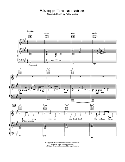 Preview Peter Malick & Norah Jones Strange Transmissions Blues sheet music, notes and chords for Piano, Vocal & Guitar, SKU: 25491 sheet music, piano notes, chords, guitar tabs, score, transpose, transcribe, how to play, guide, download, learn, tutorial, progression, song, artist, awards, billboard, mtv, vh1, tour, single, album, release
