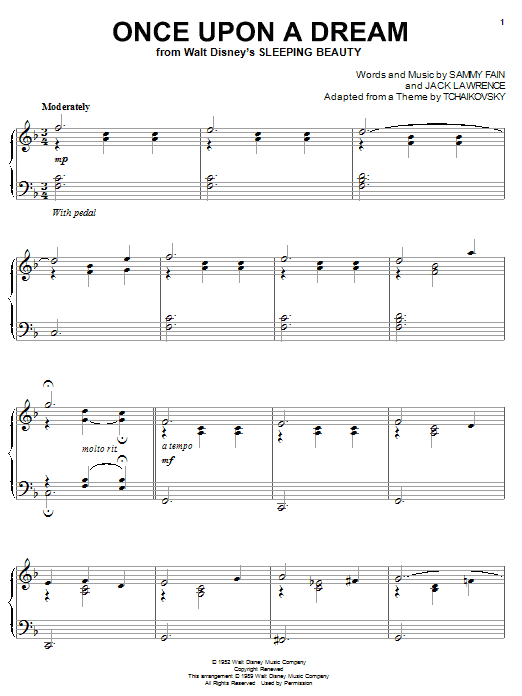 Preview Sammy Fain Once Upon A Dream Children sheet music, notes and chords for Piano, SKU: 25633 sheet music, piano notes, chords, guitar tabs, score, transpose, transcribe, how to play, guide, download, learn, tutorial, progression, song, artist, awards, billboard, mtv, vh1, tour, single, album, release