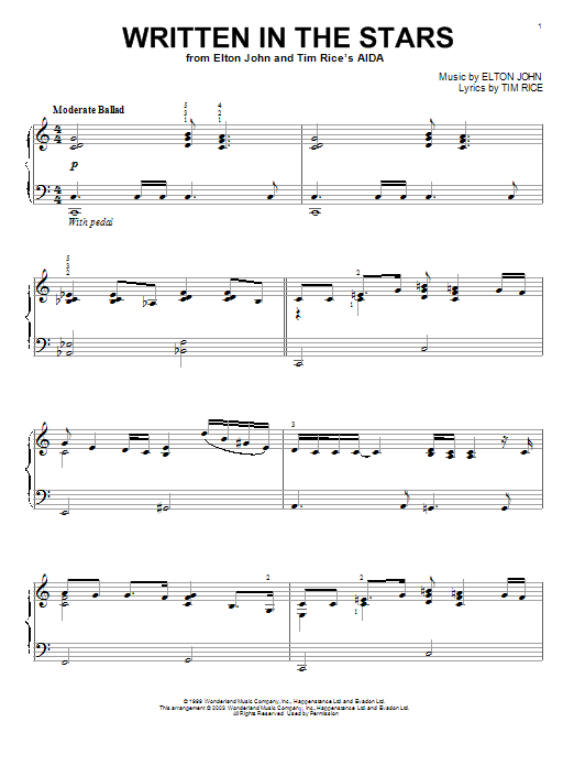 Preview Elton John & LeAnn Rimes Written In The Stars Pop sheet music, notes and chords for Piano, SKU: 25846 sheet music, piano notes, chords, guitar tabs, score, transpose, transcribe, how to play, guide, download, learn, tutorial, progression, song, artist, awards, billboard, mtv, vh1, tour, single, album, release