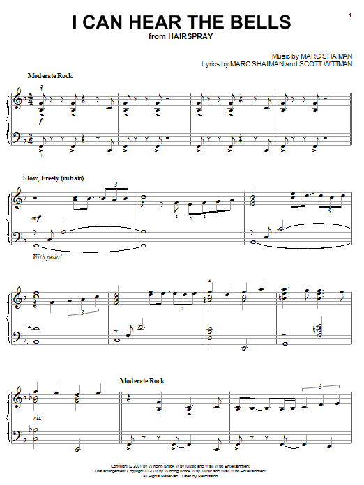 Preview Marc Shaiman I Can Hear The Bells (from Hairspray) Musicals sheet music, notes and chords for Piano, SKU: 25850 sheet music, piano notes, chords, guitar tabs, score, transpose, transcribe, how to play, guide, download, learn, tutorial, progression, song, artist, awards, billboard, mtv, vh1, tour, single, album, release