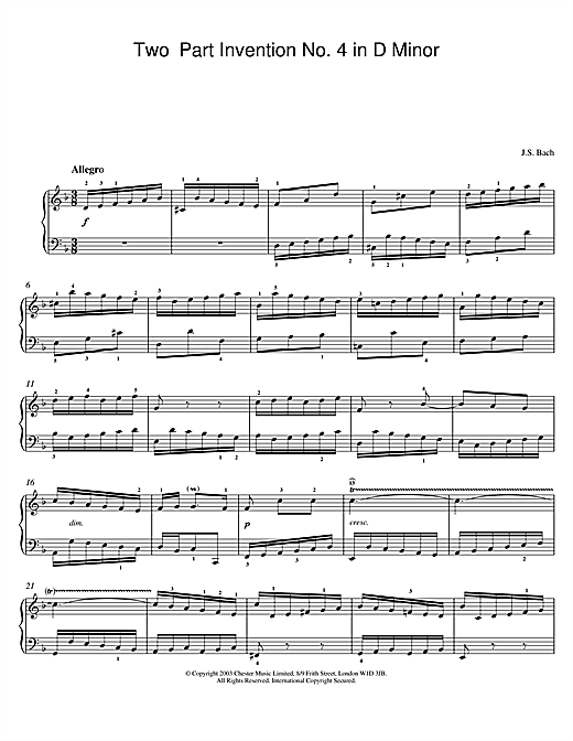 Preview Johann Sebastian Bach Two-Part Invention No. 4 in D Minor Pastoral sheet music, notes and chords for Piano, SKU: 25976 sheet music, piano notes, chords, guitar tabs, score, transpose, transcribe, how to play, guide, download, learn, tutorial, progression, song, artist, awards, billboard, mtv, vh1, tour, single, album, release