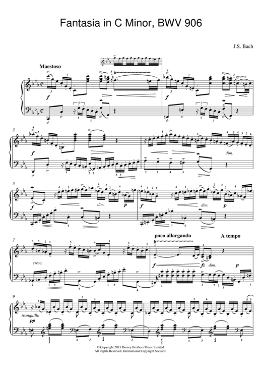 Preview Johann Sebastian Bach Fantasia in C Minor, BWV 906 Pastoral sheet music, notes and chords for Piano, SKU: 25985 sheet music, piano notes, chords, guitar tabs, score, transpose, transcribe, how to play, guide, download, learn, tutorial, progression, song, artist, awards, billboard, mtv, vh1, tour, single, album, release
