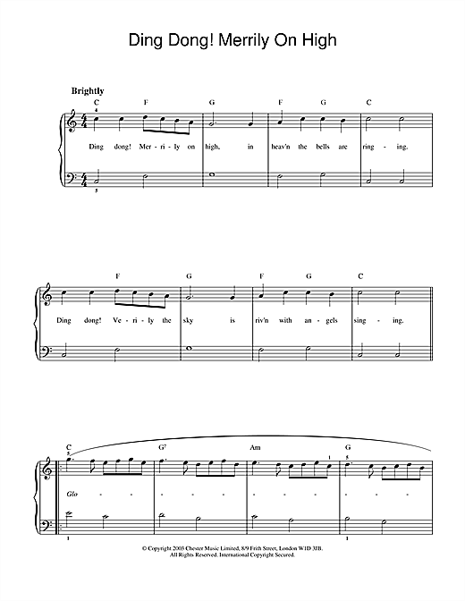 Preview Christmas Carol Ding Dong! Merrily On High Folk sheet music, notes and chords for Piano, SKU: 26011 sheet music, piano notes, chords, guitar tabs, score, transpose, transcribe, how to play, guide, download, learn, tutorial, progression, song, artist, awards, billboard, mtv, vh1, tour, single, album, release