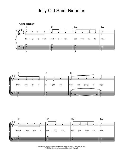 Preview Christmas Carol Jolly Old St. Nicholas Folk sheet music, notes and chords for Piano, SKU: 26020 sheet music, piano notes, chords, guitar tabs, score, transpose, transcribe, how to play, guide, download, learn, tutorial, progression, song, artist, awards, billboard, mtv, vh1, tour, single, album, release