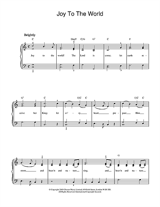 Preview Christmas Carol Joy To The World Classical sheet music, notes and chords for Easy Piano, SKU: 26021 sheet music, piano notes, chords, guitar tabs, score, transpose, transcribe, how to play, guide, download, learn, tutorial, progression, song, artist, awards, billboard, mtv, vh1, tour, single, album, release