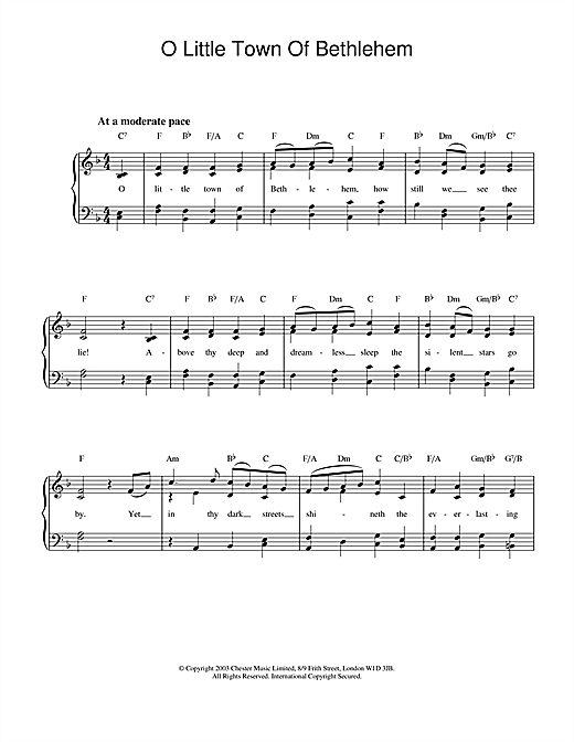Preview Christmas Carol O Little Town Of Bethlehem Folk sheet music, notes and chords for Easy Piano, SKU: 26026 sheet music, piano notes, chords, guitar tabs, score, transpose, transcribe, how to play, guide, download, learn, tutorial, progression, song, artist, awards, billboard, mtv, vh1, tour, single, album, release