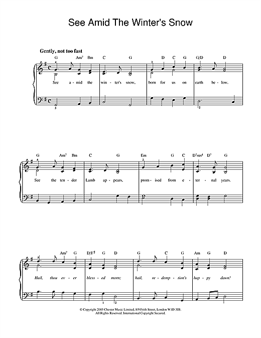 Preview Christmas Carol See Amid The Winter's Snow Folk sheet music, notes and chords for Piano, SKU: 26029 sheet music, piano notes, chords, guitar tabs, score, transpose, transcribe, how to play, guide, download, learn, tutorial, progression, song, artist, awards, billboard, mtv, vh1, tour, single, album, release