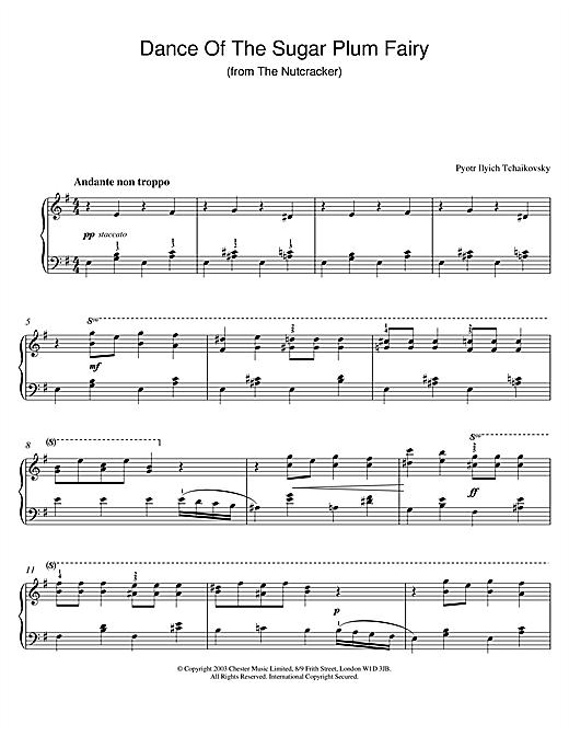 Preview Pyotr Ilyich Tchaikovsky Dance Of The Sugar Plum Fairy (from The Nutcracker) Classical sheet music, notes and chords for Piano, SKU: 26050 sheet music, piano notes, chords, guitar tabs, score, transpose, transcribe, how to play, guide, download, learn, tutorial, progression, song, artist, awards, billboard, mtv, vh1, tour, single, album, release