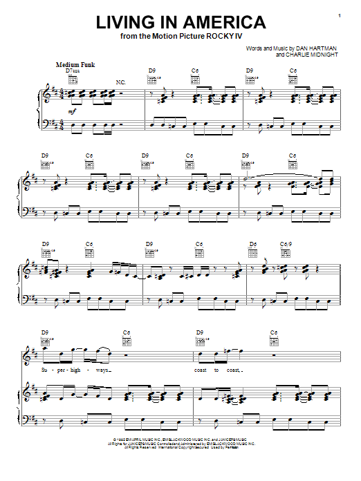 Preview James Brown Living In America Pop sheet music, notes and chords for Piano, Vocal & Guitar (Right-Hand Melody), SKU: 26267 sheet music, piano notes, chords, guitar tabs, score, transpose, transcribe, how to play, guide, download, learn, tutorial, progression, song, artist, awards, billboard, mtv, vh1, tour, single, album, release