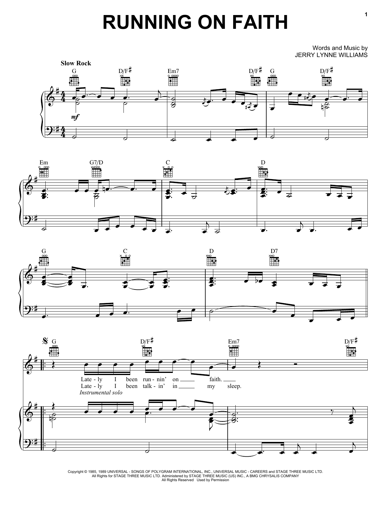 Preview Eric Clapton Running On Faith Pop sheet music, notes and chords for Piano, Vocal & Guitar (Right-Hand Melody), SKU: 26273 sheet music, piano notes, chords, guitar tabs, score, transpose, transcribe, how to play, guide, download, learn, tutorial, progression, song, artist, awards, billboard, mtv, vh1, tour, single, album, release