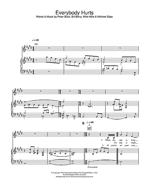 Preview Alex Parks Everybody Hurts Pop sheet music, notes and chords for Piano, Vocal & Guitar, SKU: 26351 sheet music, piano notes, chords, guitar tabs, score, transpose, transcribe, how to play, guide, download, learn, tutorial, progression, song, artist, awards, billboard, mtv, vh1, tour, single, album, release