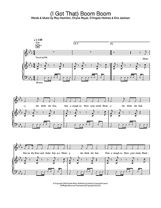 Preview Britney Spears (I Got That) Boom Boom Pop sheet music, notes and chords for Piano, Vocal & Guitar, SKU: 26374 sheet music, piano notes, chords, guitar tabs, score, transpose, transcribe, how to play, guide, download, learn, tutorial, progression, song, artist, awards, billboard, mtv, vh1, tour, single, album, release
