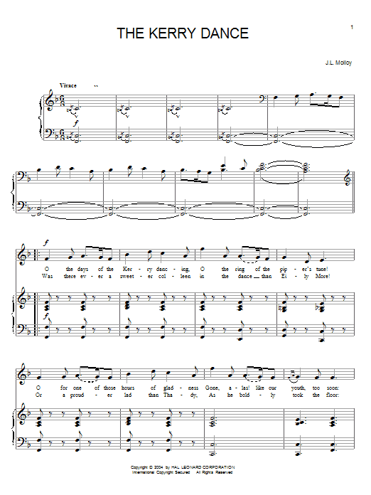 Preview James L. Molloy Kerry Dance World sheet music, notes and chords for Piano, Vocal & Guitar (Right-Hand Melody), SKU: 26405 sheet music, piano notes, chords, guitar tabs, score, transpose, transcribe, how to play, guide, download, learn, tutorial, progression, song, artist, awards, billboard, mtv, vh1, tour, single, album, release