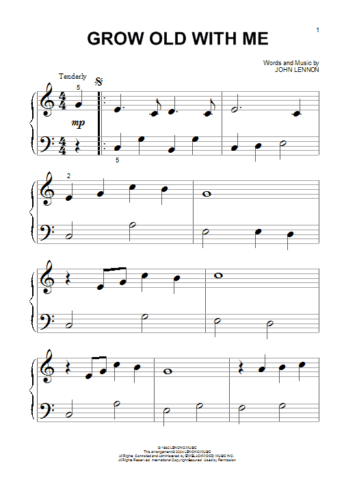 Preview John Lennon Grow Old With Me Pop sheet music, notes and chords for Piano (Big Notes), SKU: 26409 sheet music, piano notes, chords, guitar tabs, score, transpose, transcribe, how to play, guide, download, learn, tutorial, progression, song, artist, awards, billboard, mtv, vh1, tour, single, album, release