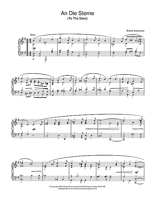 Preview Robert Schumann An Die Sterne Classical sheet music, notes and chords for Piano, SKU: 26472 sheet music, piano notes, chords, guitar tabs, score, transpose, transcribe, how to play, guide, download, learn, tutorial, progression, song, artist, awards, billboard, mtv, vh1, tour, single, album, release