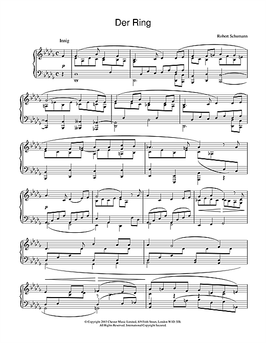 Preview Robert Schumann Der Ring Classical sheet music, notes and chords for Piano, SKU: 26475 sheet music, piano notes, chords, guitar tabs, score, transpose, transcribe, how to play, guide, download, learn, tutorial, progression, song, artist, awards, billboard, mtv, vh1, tour, single, album, release