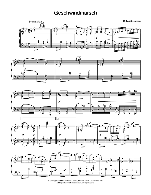 Preview Robert Schumann Geschwindmarsch Classical sheet music, notes and chords for Piano, SKU: 26478 sheet music, piano notes, chords, guitar tabs, score, transpose, transcribe, how to play, guide, download, learn, tutorial, progression, song, artist, awards, billboard, mtv, vh1, tour, single, album, release