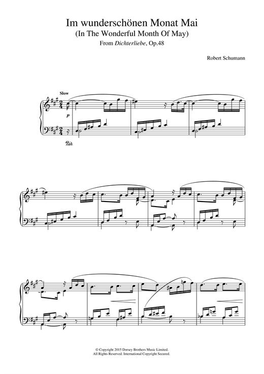 Preview Robert Schumann Im wunderschönen Monat Mai Classical sheet music, notes and chords for Piano, SKU: 26485 sheet music, piano notes, chords, guitar tabs, score, transpose, transcribe, how to play, guide, download, learn, tutorial, progression, song, artist, awards, billboard, mtv, vh1, tour, single, album, release