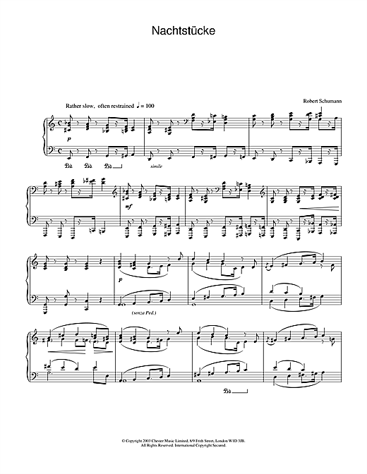 Preview Robert Schumann Nachtstücke Classical sheet music, notes and chords for Piano, SKU: 26486 sheet music, piano notes, chords, guitar tabs, score, transpose, transcribe, how to play, guide, download, learn, tutorial, progression, song, artist, awards, billboard, mtv, vh1, tour, single, album, release