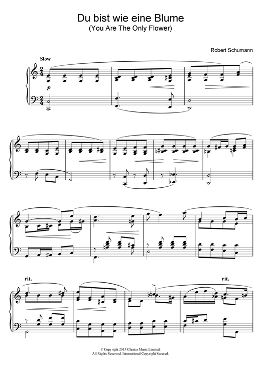 Preview Robert Schumann Du bist wie eine Blume Classical sheet music, notes and chords for Piano, SKU: 26488 sheet music, piano notes, chords, guitar tabs, score, transpose, transcribe, how to play, guide, download, learn, tutorial, progression, song, artist, awards, billboard, mtv, vh1, tour, single, album, release
