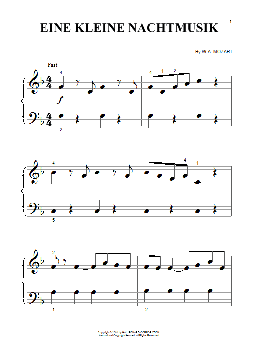 Preview Wolfgang Amadeus Mozart Eine Kleine Nachtmusik Classical sheet music, notes and chords for Piano (Big Notes), SKU: 26512 sheet music, piano notes, chords, guitar tabs, score, transpose, transcribe, how to play, guide, download, learn, tutorial, progression, song, artist, awards, billboard, mtv, vh1, tour, single, album, release