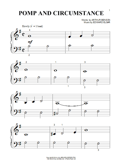 Preview Edward Elgar Pomp And Circumstance March No.1 Classical sheet music, notes and chords for Piano (Big Notes), SKU: 26515 sheet music, piano notes, chords, guitar tabs, score, transpose, transcribe, how to play, guide, download, learn, tutorial, progression, song, artist, awards, billboard, mtv, vh1, tour, single, album, release