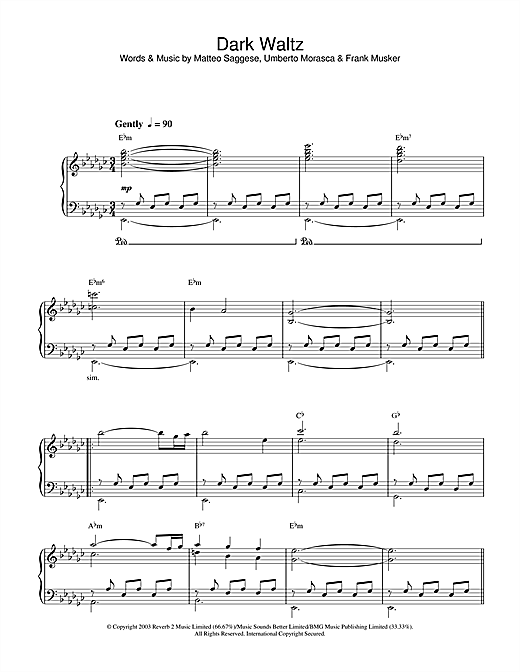 Preview Hayley Westenra Dark Waltz Classical sheet music, notes and chords for Piano, Vocal & Guitar, SKU: 26550 sheet music, piano notes, chords, guitar tabs, score, transpose, transcribe, how to play, guide, download, learn, tutorial, progression, song, artist, awards, billboard, mtv, vh1, tour, single, album, release