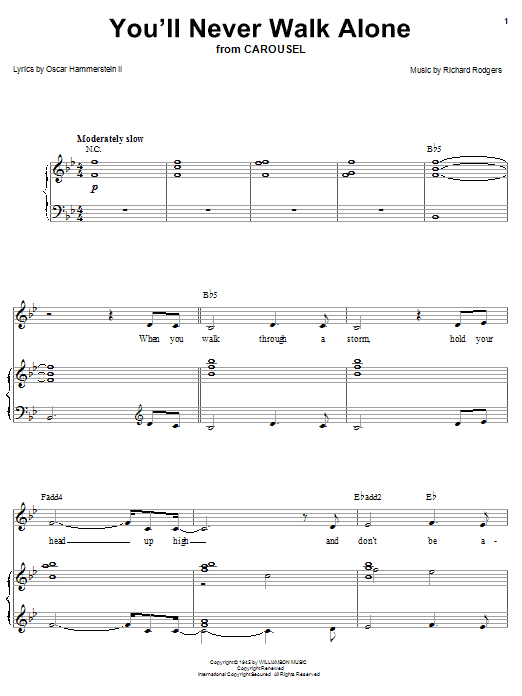 Preview Barbra Streisand You'll Never Walk Alone Pop sheet music, notes and chords for Piano, Vocal & Guitar (Right-Hand Melody), SKU: 26578 sheet music, piano notes, chords, guitar tabs, score, transpose, transcribe, how to play, guide, download, learn, tutorial, progression, song, artist, awards, billboard, mtv, vh1, tour, single, album, release
