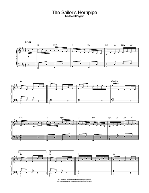 Preview Traditional The Sailor's Hornpipe Folk sheet music, notes and chords for Piano, SKU: 26598 sheet music, piano notes, chords, guitar tabs, score, transpose, transcribe, how to play, guide, download, learn, tutorial, progression, song, artist, awards, billboard, mtv, vh1, tour, single, album, release