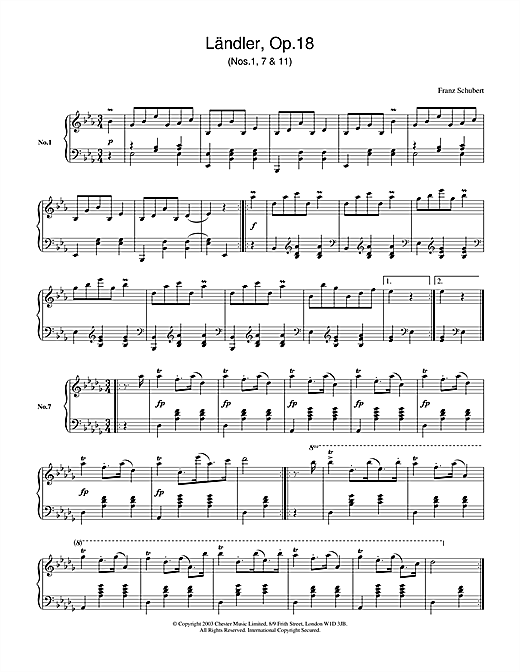 Preview Franz Schubert Ländler, Op.18 Classical sheet music, notes and chords for Piano, SKU: 26604 sheet music, piano notes, chords, guitar tabs, score, transpose, transcribe, how to play, guide, download, learn, tutorial, progression, song, artist, awards, billboard, mtv, vh1, tour, single, album, release