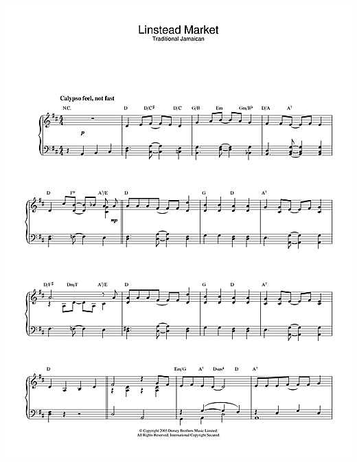 Preview Traditional Linstead Market Folk sheet music, notes and chords for Piano, SKU: 26605 sheet music, piano notes, chords, guitar tabs, score, transpose, transcribe, how to play, guide, download, learn, tutorial, progression, song, artist, awards, billboard, mtv, vh1, tour, single, album, release
