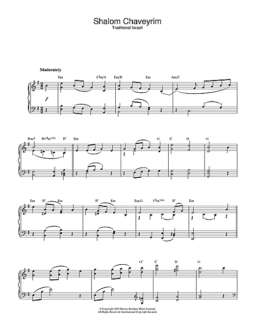 Preview Traditional Shalom Chaveyrim Folk sheet music, notes and chords for Piano, SKU: 26617 sheet music, piano notes, chords, guitar tabs, score, transpose, transcribe, how to play, guide, download, learn, tutorial, progression, song, artist, awards, billboard, mtv, vh1, tour, single, album, release