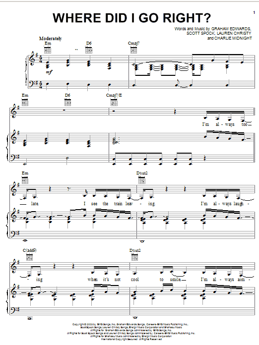 Preview Hilary Duff Where Did I Go Right? Pop sheet music, notes and chords for Piano, Vocal & Guitar (Right-Hand Melody), SKU: 26642 sheet music, piano notes, chords, guitar tabs, score, transpose, transcribe, how to play, guide, download, learn, tutorial, progression, song, artist, awards, billboard, mtv, vh1, tour, single, album, release