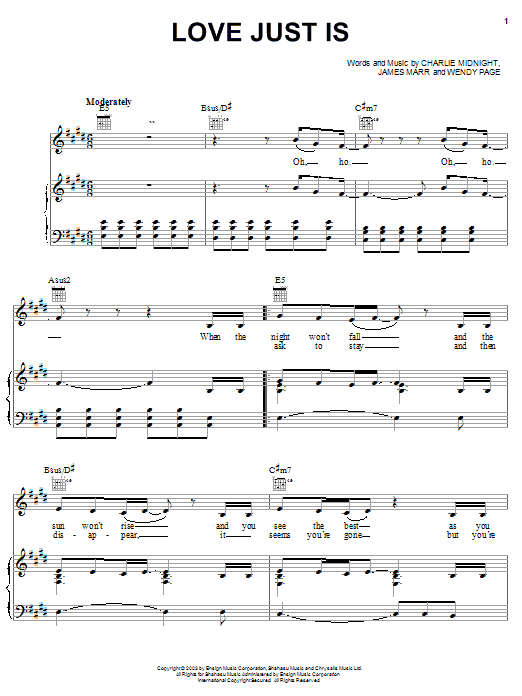 Preview Hilary Duff Love Just Is Pop sheet music, notes and chords for Piano, Vocal & Guitar (Right-Hand Melody), SKU: 26646 sheet music, piano notes, chords, guitar tabs, score, transpose, transcribe, how to play, guide, download, learn, tutorial, progression, song, artist, awards, billboard, mtv, vh1, tour, single, album, release