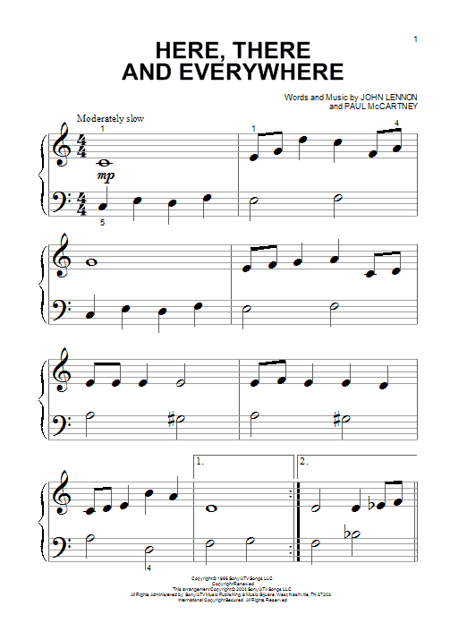 Preview The Beatles Here, There And Everywhere Rock sheet music, notes and chords for Piano (Big Notes), SKU: 26650 sheet music, piano notes, chords, guitar tabs, score, transpose, transcribe, how to play, guide, download, learn, tutorial, progression, song, artist, awards, billboard, mtv, vh1, tour, single, album, release